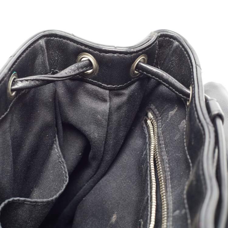 Pre Owned Saint Laurent Black Y Quilted Leather Loulou Backpack