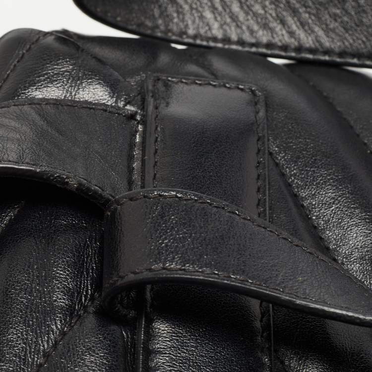 Pre Owned Saint Laurent Black Y Quilted Leather Loulou Backpack