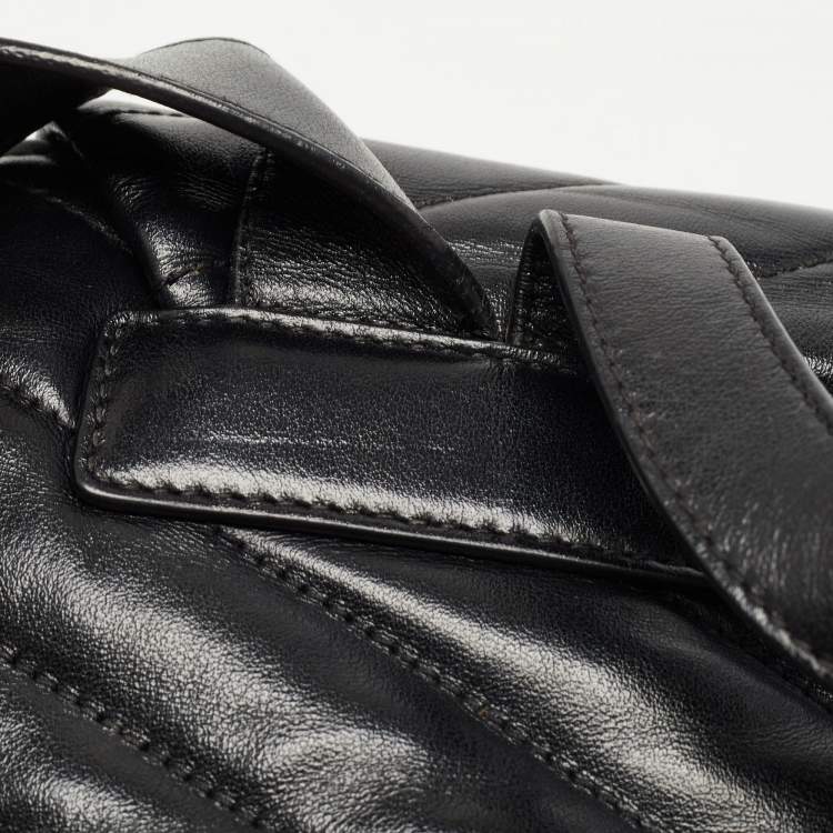 Pre Owned Saint Laurent Black Y Quilted Leather Loulou Backpack