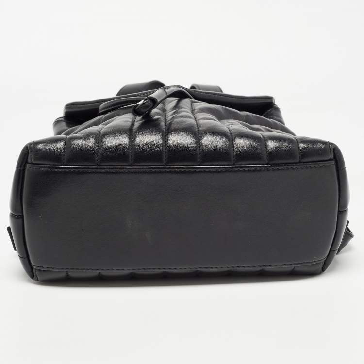 Pre Owned Saint Laurent Black Y Quilted Leather Loulou Backpack
