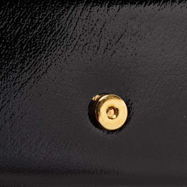 Pre Owned Saint Laurent Black Patent Leather Small Monogram Kate Chain Bag