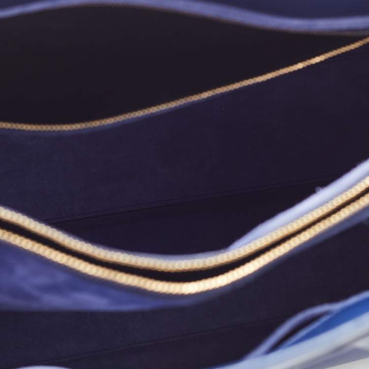 Pre Owned Saint Laurent Navy Blue Leather Medium Classic Sac De Jour Tote