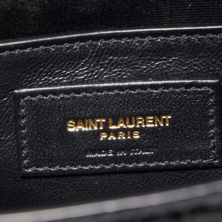 مملوكة مسبقًا Saint Laurent Black Croc Embossed Leather Manhattan Shoulder Bag