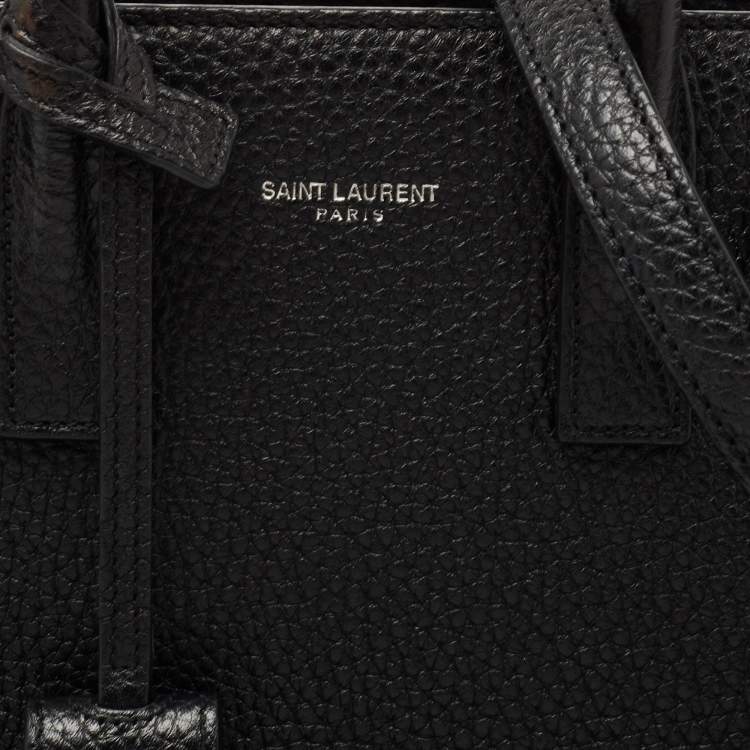 Pre Owned Saint Laurent Black Grained Leather Nano Classic Sac De Jour Tote
