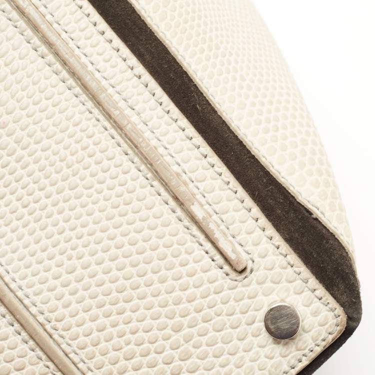 Pre Owned Saint Laurent Multicolor Suede And Snakeskin Embossed Leather Large Muse Two Top Handle Bag
