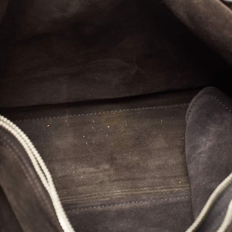 Pre Owned Saint Laurent Multicolor Suede And Snakeskin Embossed Leather Large Muse Two Top Handle Bag