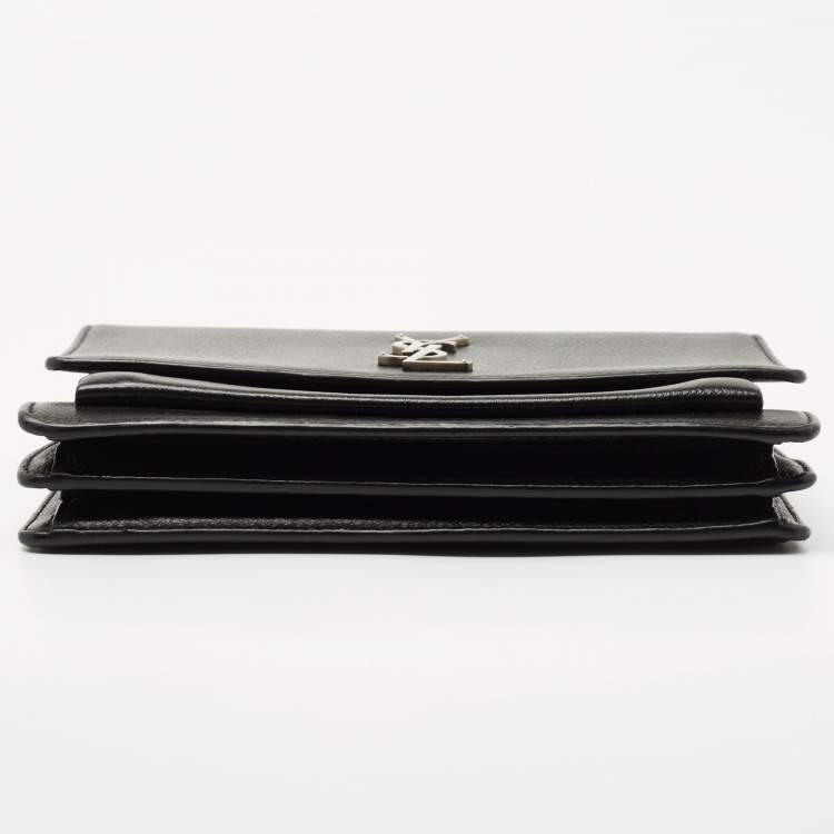Pre Owned Saint Laurent Black Leather Medium Sunset Shoulder Bag