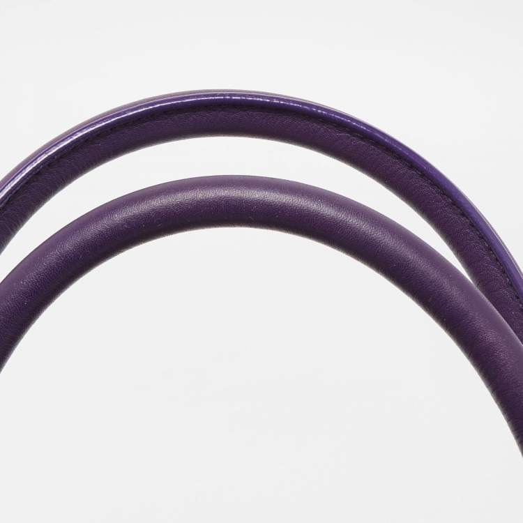 Pre Owned Saint Laurent Violet Leather Medium Cabas Y-Ligne Tote