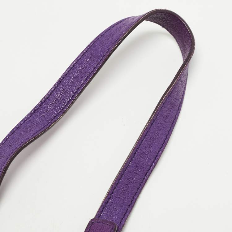 Pre Owned Saint Laurent Purple Fringed Suede And Leather Shoulder Bag