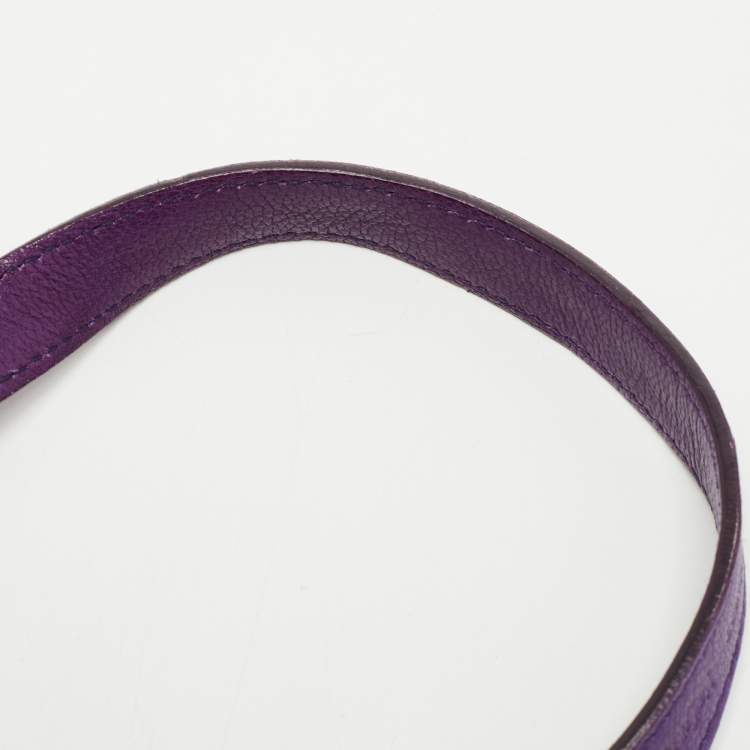 Pre Owned Saint Laurent Purple Fringed Suede And Leather Shoulder Bag