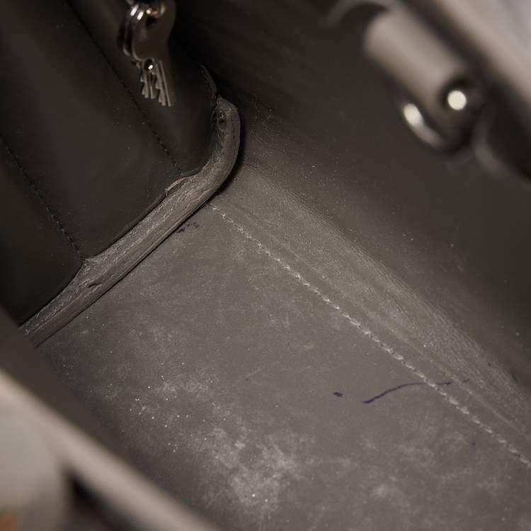 Pre Owned Saint Laurent Grey Croc Leather Nano Classic Sac De Jour Tote
