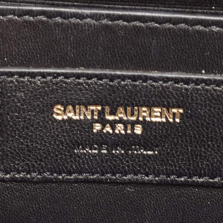 Pre Owned Saint Laurent Nude Leather Monogram Kate Clutch