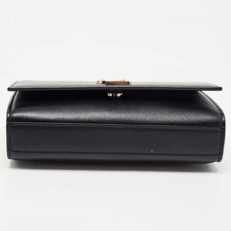 مملوكة مسبقًا Saint Laurent Black Leather Small Monogram Kate Chain Bag