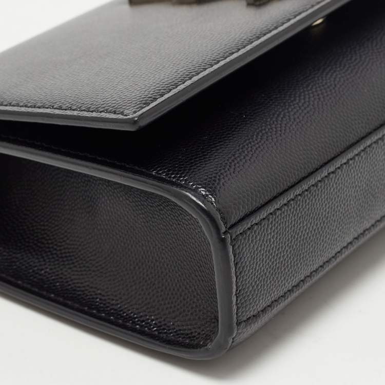 مملوكة مسبقًا Saint Laurent Black Leather Small Monogram Kate Chain Bag