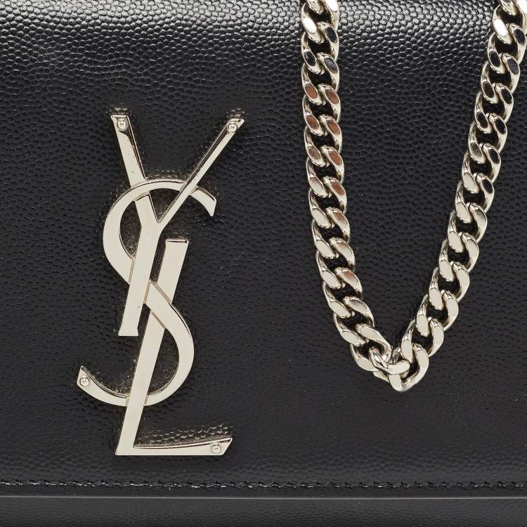 مملوكة مسبقًا Saint Laurent Black Leather Small Monogram Kate Chain Bag