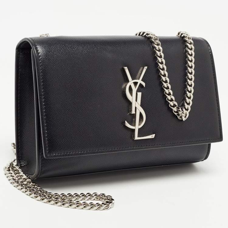 مملوكة مسبقًا Saint Laurent Black Leather Small Monogram Kate Chain Bag