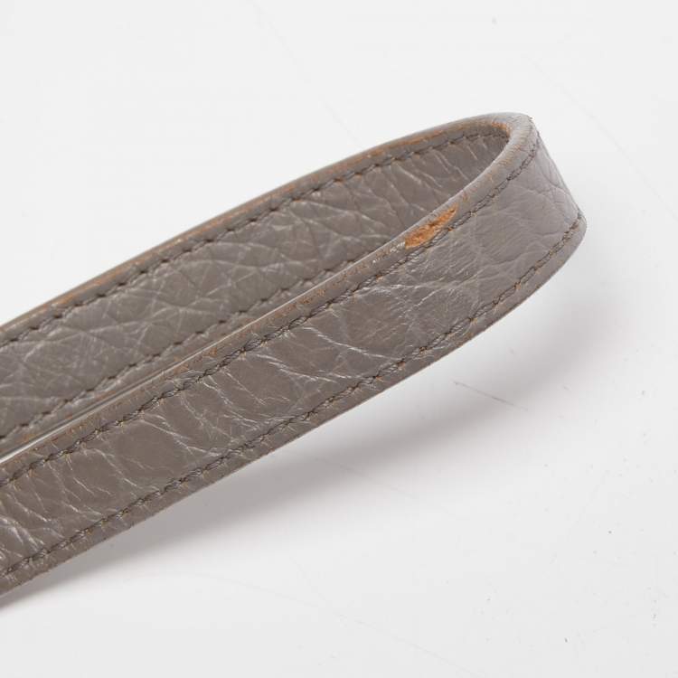 Pre Owned Saint Laurent Grey Croc Embossed Leather Nano Classic Sac De Jour Tote