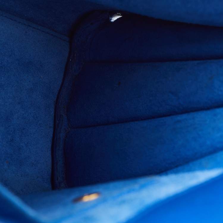 مملوكة مسبقًا Saint Laurent Blue Leather Nano Classic Sac De Jour Tote