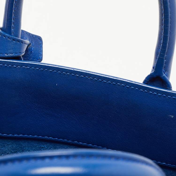 مملوكة مسبقًا Saint Laurent Blue Leather Nano Classic Sac De Jour Tote