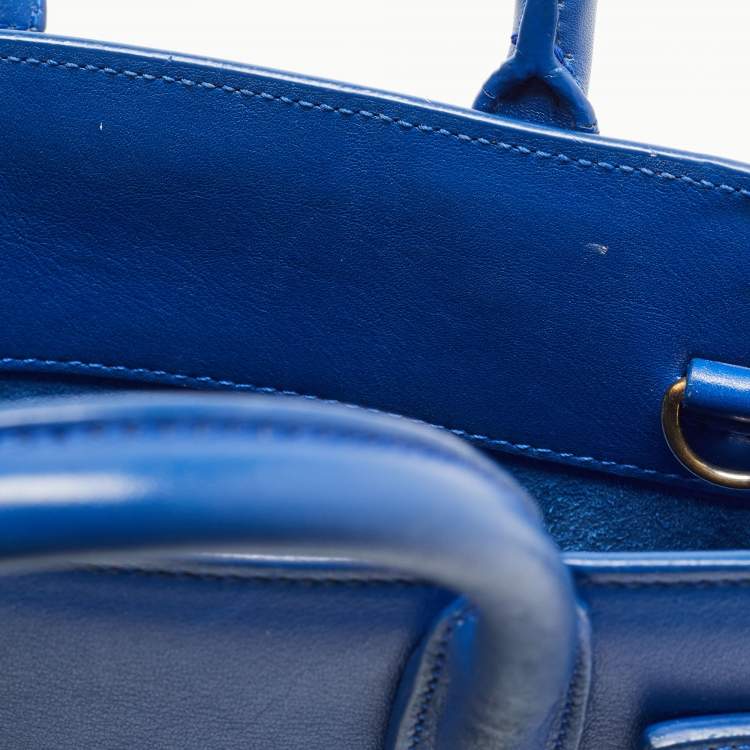 مملوكة مسبقًا Saint Laurent Blue Leather Nano Classic Sac De Jour Tote