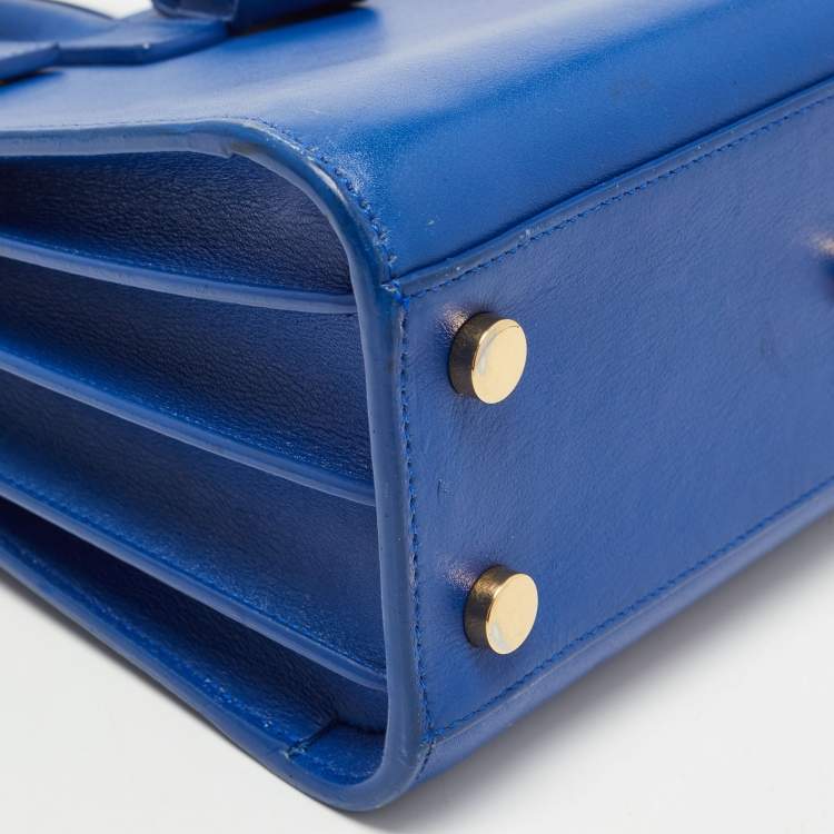 مملوكة مسبقًا Saint Laurent Blue Leather Nano Classic Sac De Jour Tote