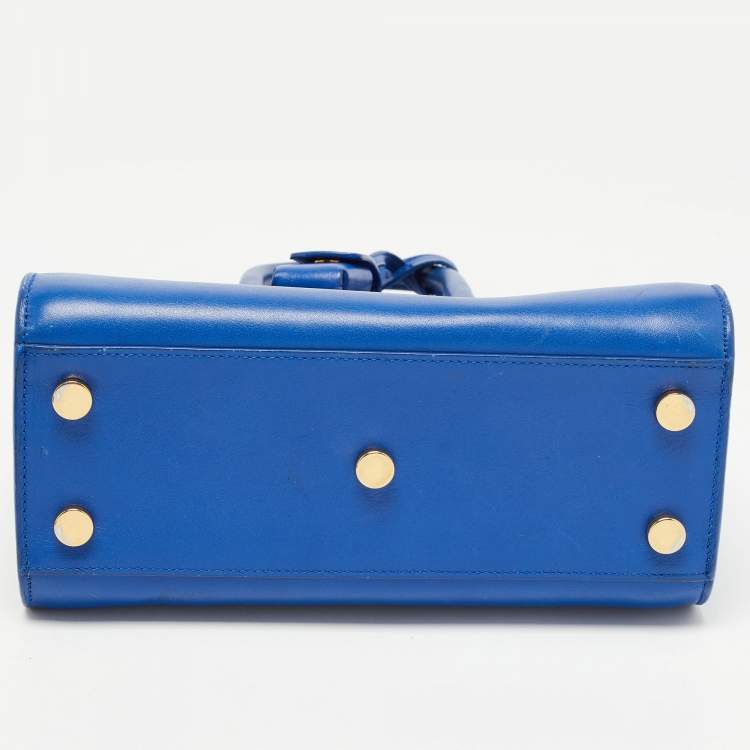 مملوكة مسبقًا Saint Laurent Blue Leather Nano Classic Sac De Jour Tote