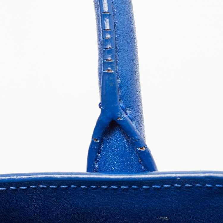 مملوكة مسبقًا Saint Laurent Blue Leather Nano Classic Sac De Jour Tote