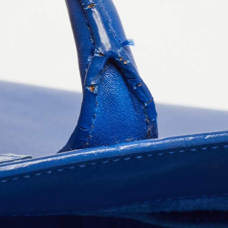 مملوكة مسبقًا Saint Laurent Blue Leather Nano Classic Sac De Jour Tote