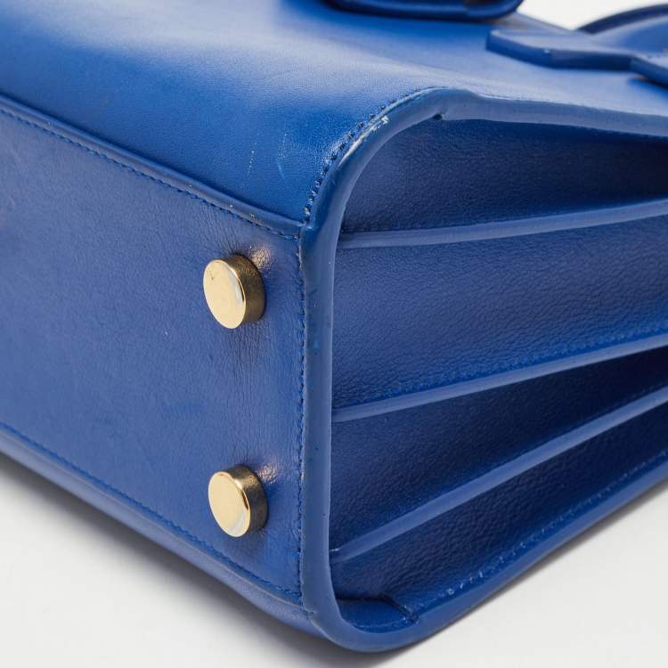 مملوكة مسبقًا Saint Laurent Blue Leather Nano Classic Sac De Jour Tote