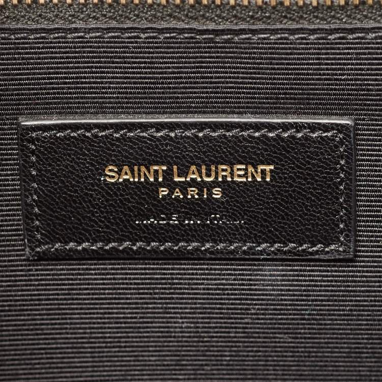 Pre Owned Saint Laurent Red Matelassé Leather Large Monogram Envelope Shoulder Bag