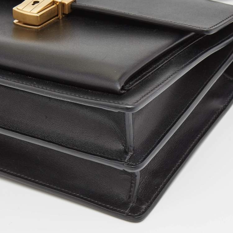 Pre Owned Saint Laurent Black Leather Medium High School Top Handle Bag