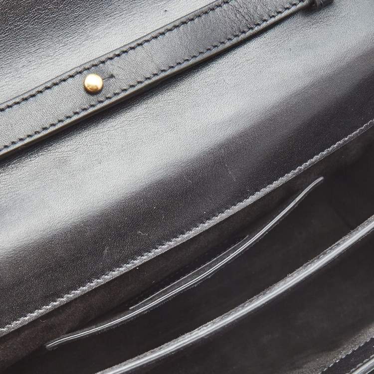 Pre Owned Saint Laurent Black Leather Medium High School Top Handle Bag