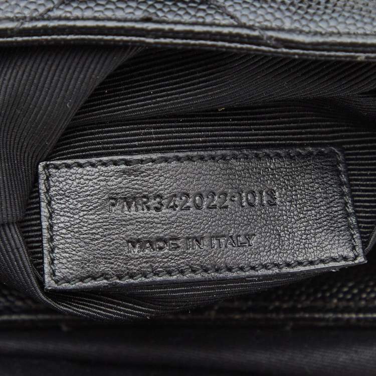 Pre Owned Saint Laurent Black Matelasse Leather Cassandre Shopper Tote