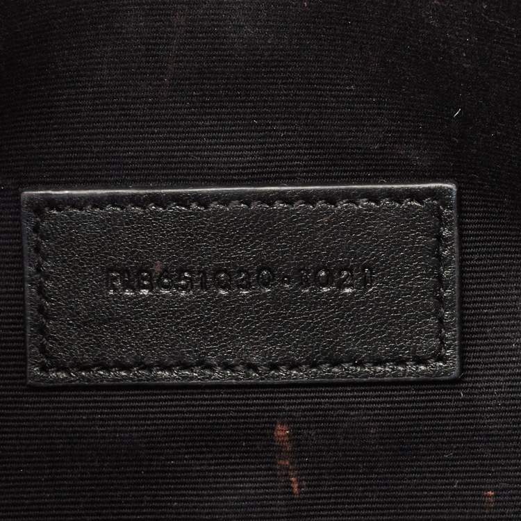 Pre Owned Saint Laurent Olive Green Mix Matelassé Leather Envelope Flap Clutch