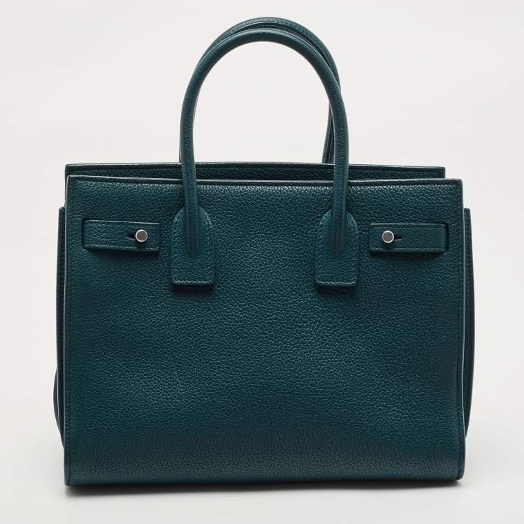 Pre Owned Saint Laurent Dark Green Leather Baby Classic Sac De Jour Tote