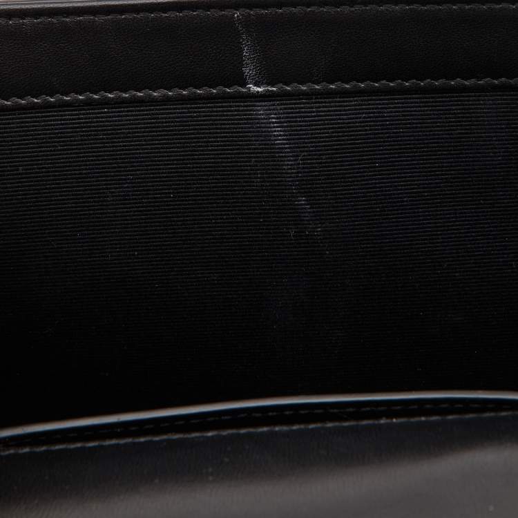 Pre Owned Saint Laurent Black Snakeskin Embossed Leather Medium Kate Shoulder Bag