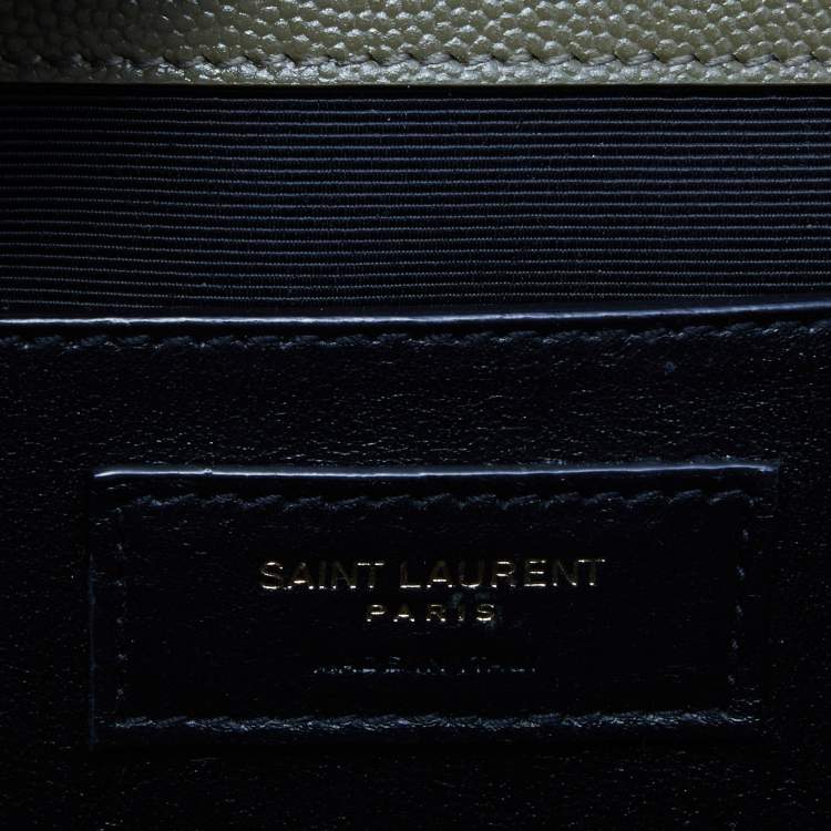 Pre Owned Saint Laurent Green Mix Matelassé Leather Medium Envelope Chain Bag