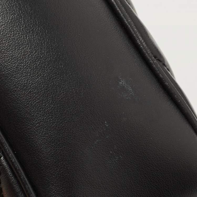 Pre Owned Saint Laurent Black Matelassé Leather Lou Camera Crossbody Bag