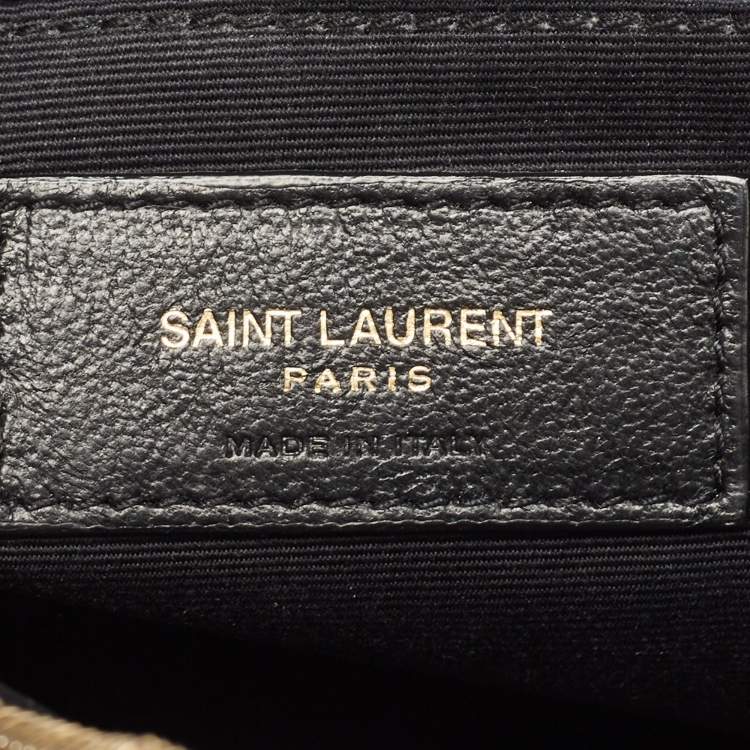 Pre Owned Saint Laurent Black Matelassé Leather Lou Camera Crossbody Bag