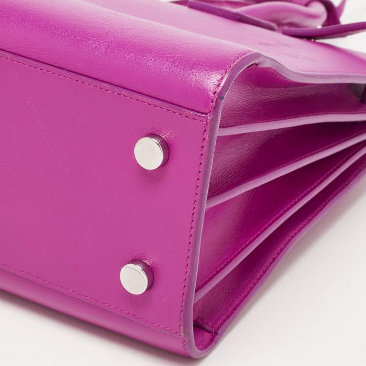 مملوكة مسبقًا Saint Laurent Magenta Leather Baby Classic Sac De Jour Tote