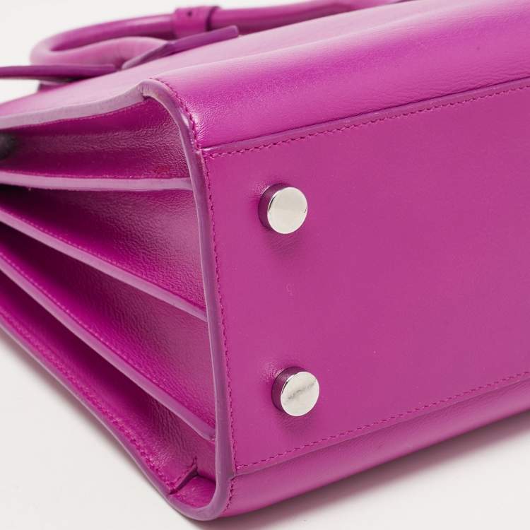 مملوكة مسبقًا Saint Laurent Magenta Leather Baby Classic Sac De Jour Tote