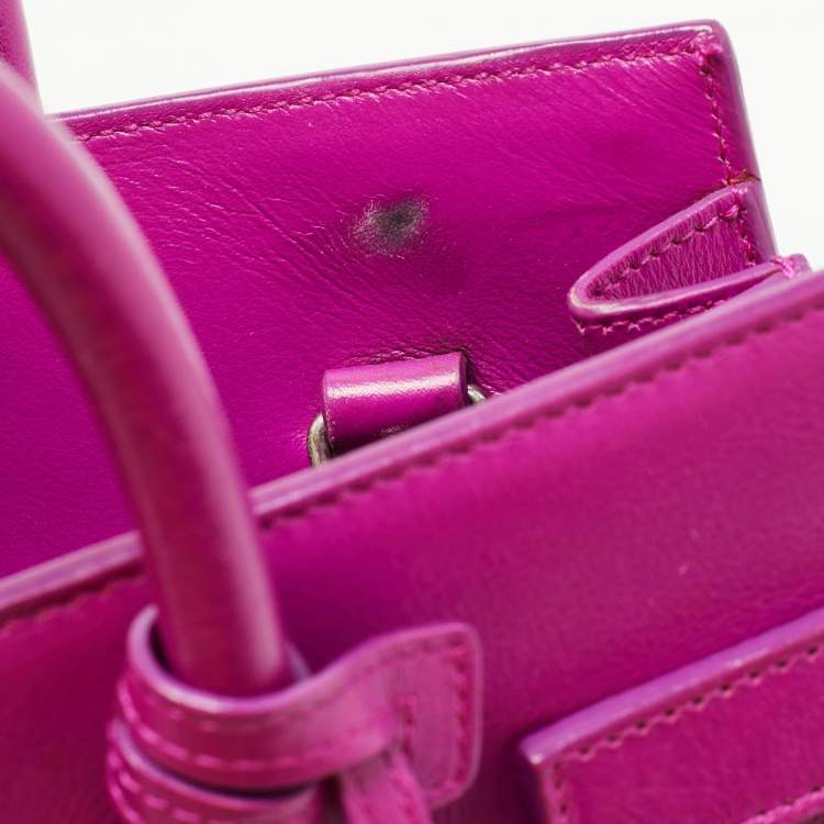 مملوكة مسبقًا Saint Laurent Magenta Leather Baby Classic Sac De Jour Tote