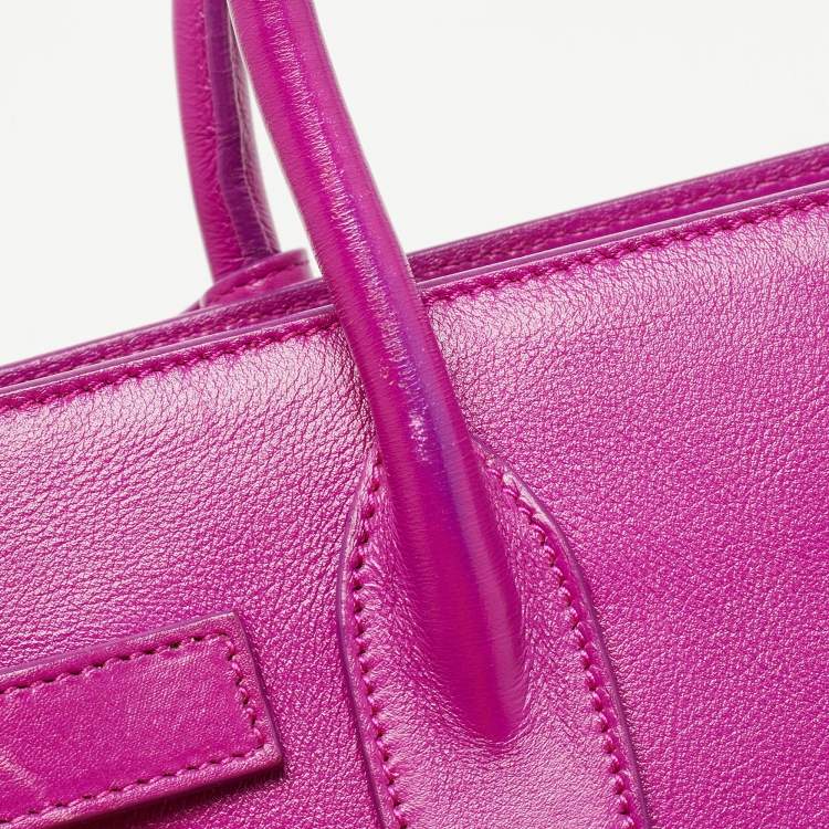 مملوكة مسبقًا Saint Laurent Magenta Leather Baby Classic Sac De Jour Tote