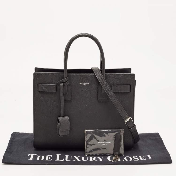 مملوكة مسبقًا Saint Laurent Black Leather Baby Classic Sac De Jour Tote