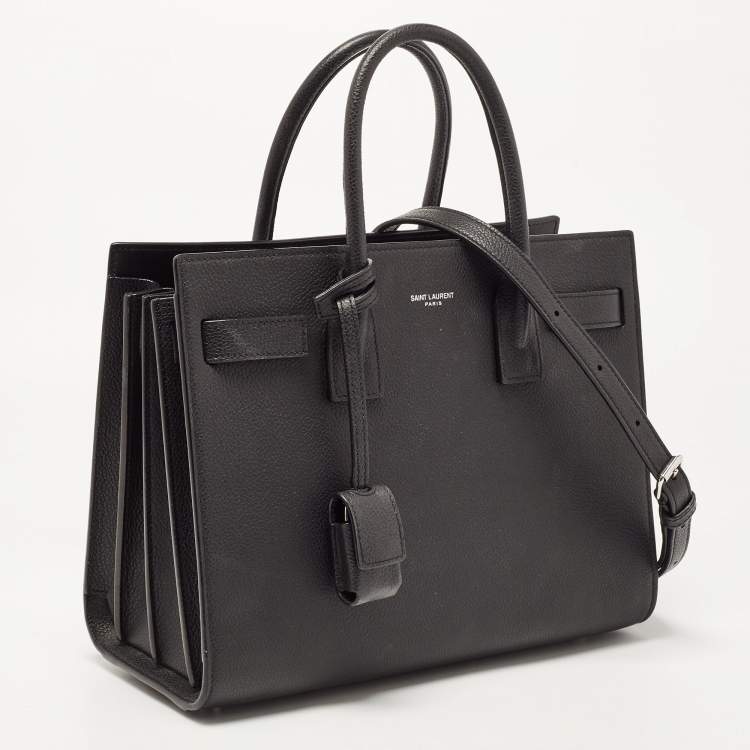 مملوكة مسبقًا Saint Laurent Black Leather Baby Classic Sac De Jour Tote