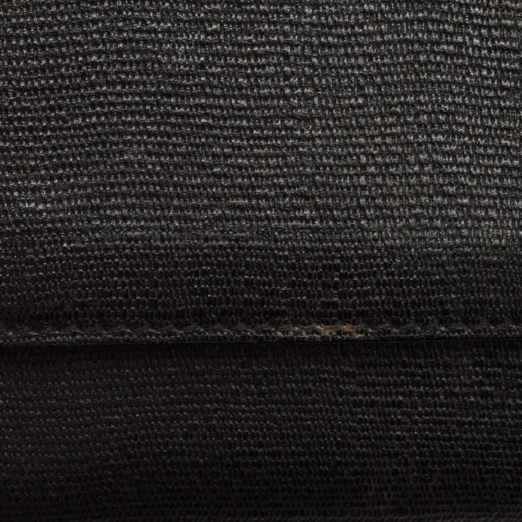 Pre Owned Saint Laurent Black Leather Y-Ligne Clutch