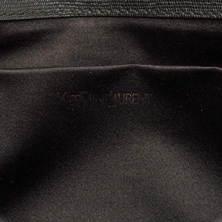 Pre Owned Saint Laurent Black Leather Y-Ligne Clutch