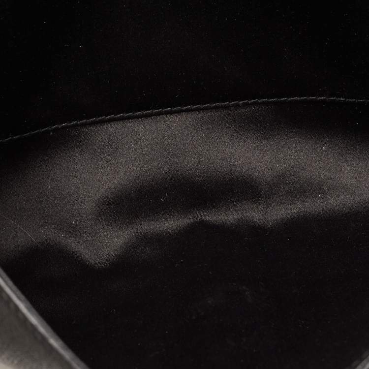 Pre Owned Saint Laurent Black Leather Y-Ligne Clutch
