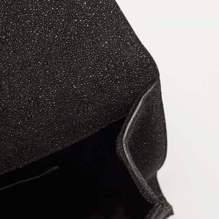 Pre Owned Saint Laurent Black Shimmer Leather Leather Y-Ligne Clutch