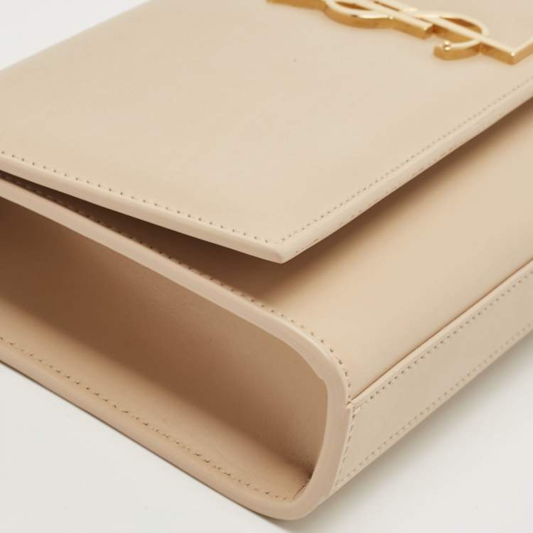 Pre Owned Saint Laurent Beige Leather Kate Clutch